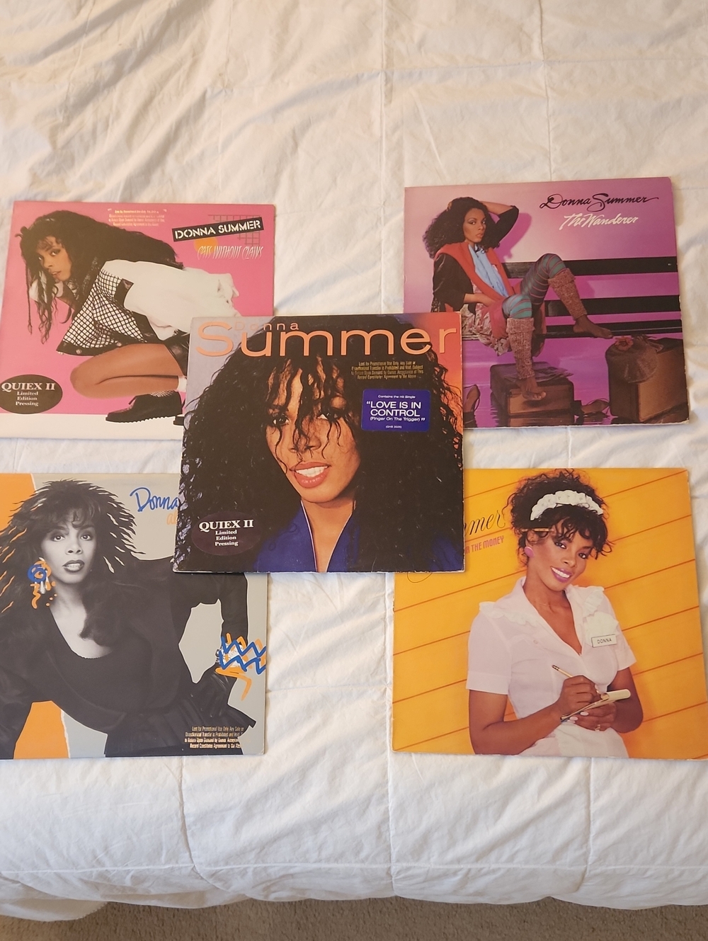 Donna Summer 5 Vinyl Record Lot - Black, Pink, Yellow Covers [Set 1]